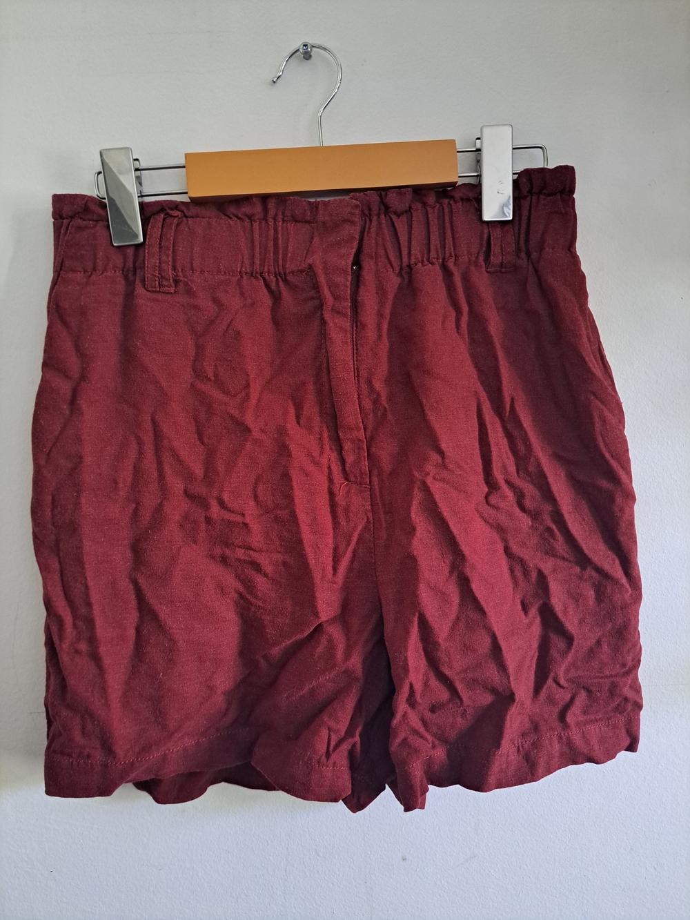 Soyaconcept Linen-blend Women’s Elastic Waist Shorts - Wine Red S/P